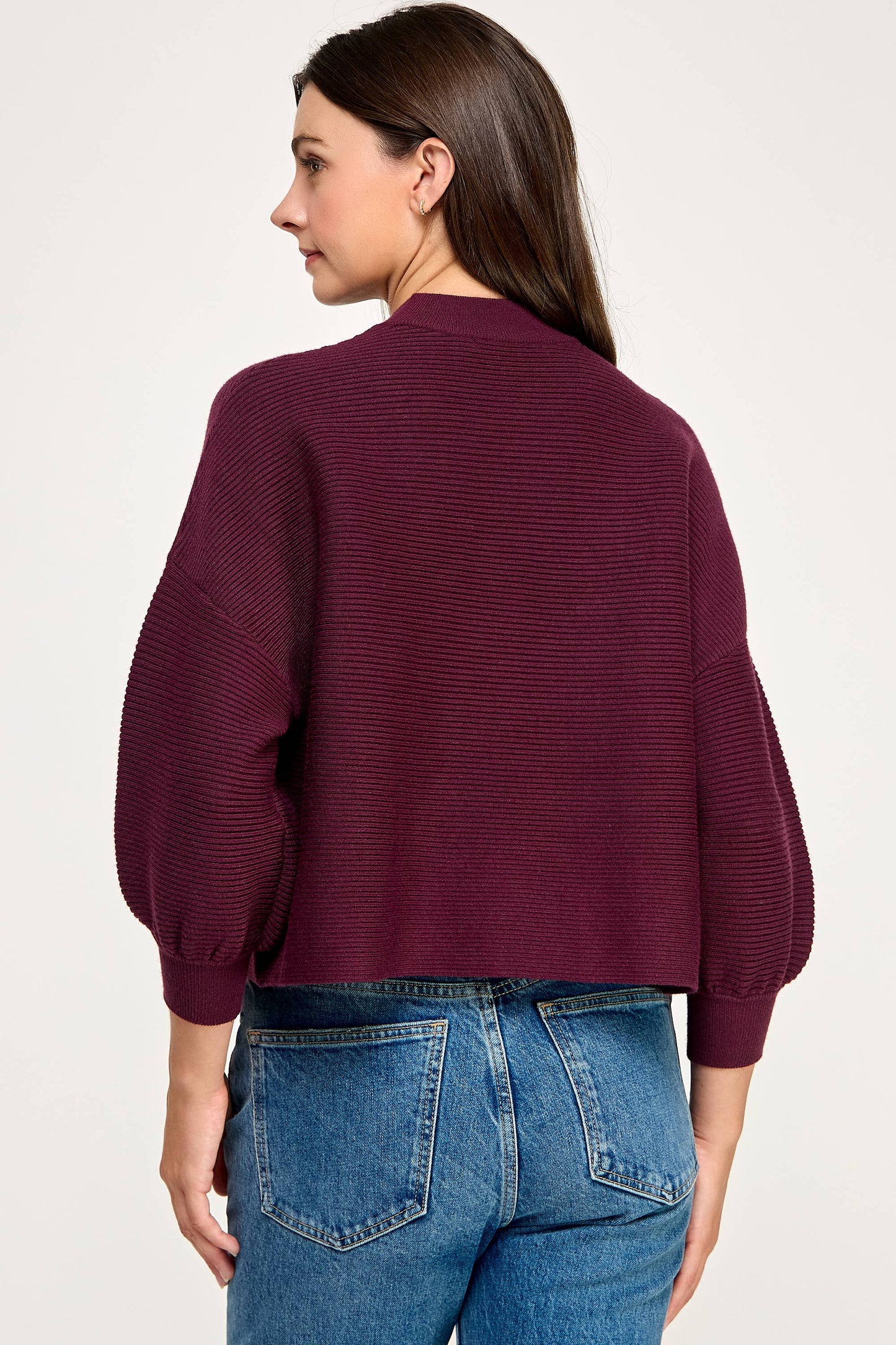 Balloon Sleeve Sweater - Merlot