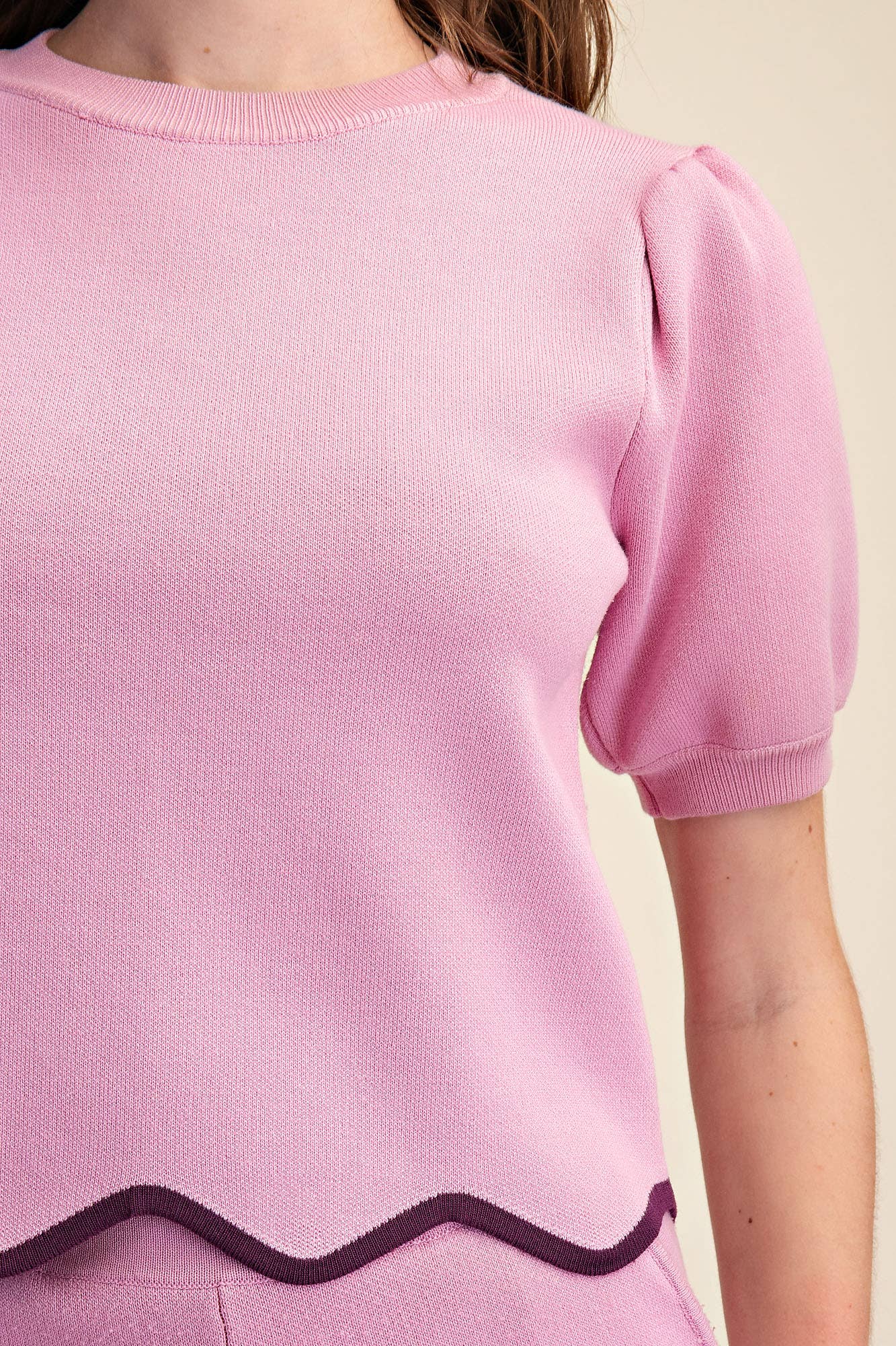 The Scallop Sweater Set - Pink