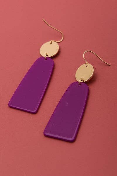 Geo Acrylic Earrings - Fuchsia