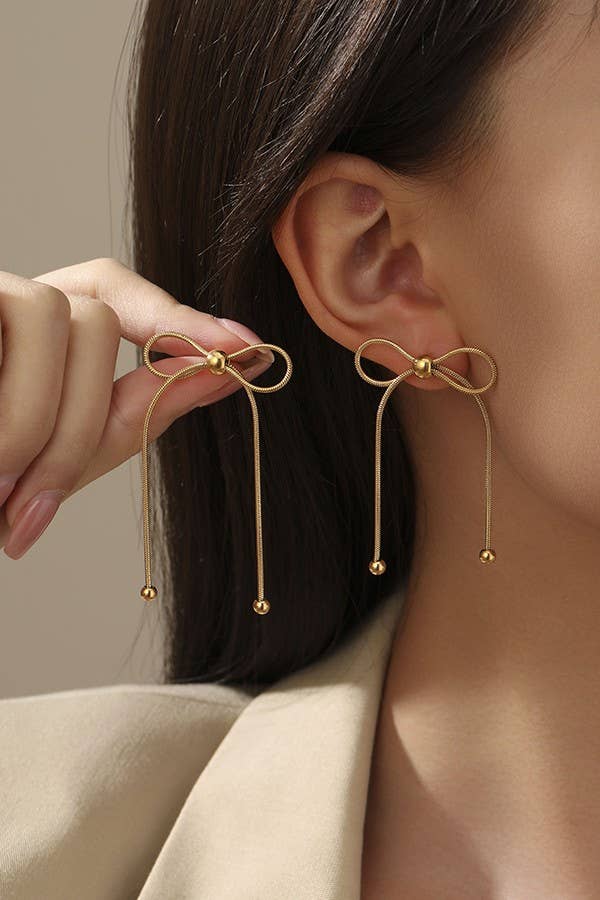 Bow Earrings - Gold