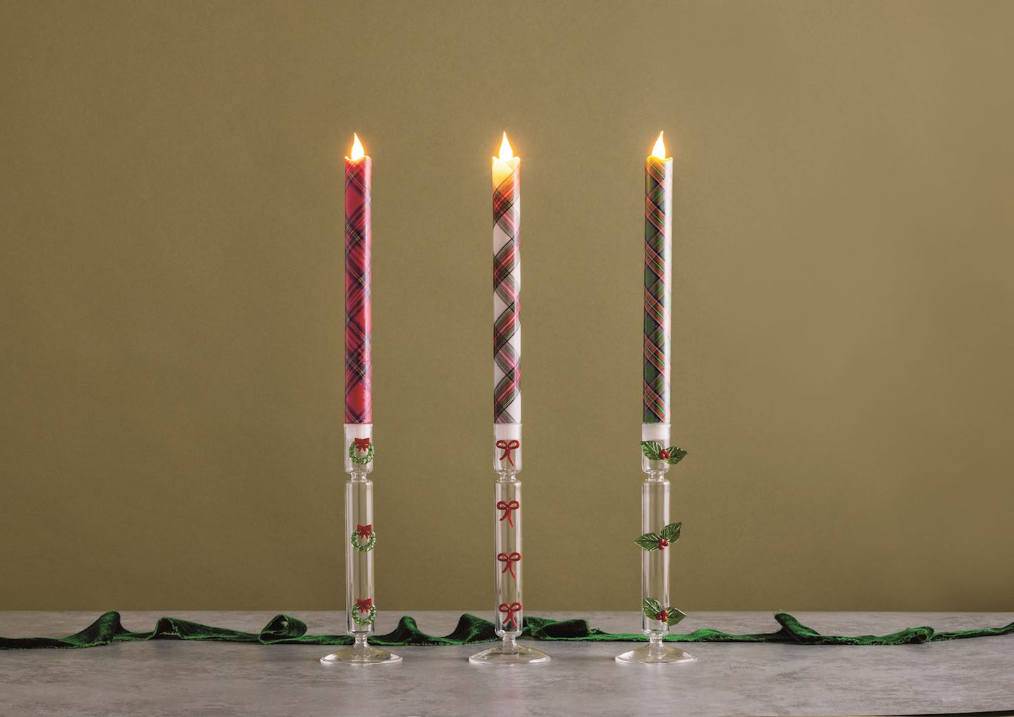 Wreath Glass Candlestick