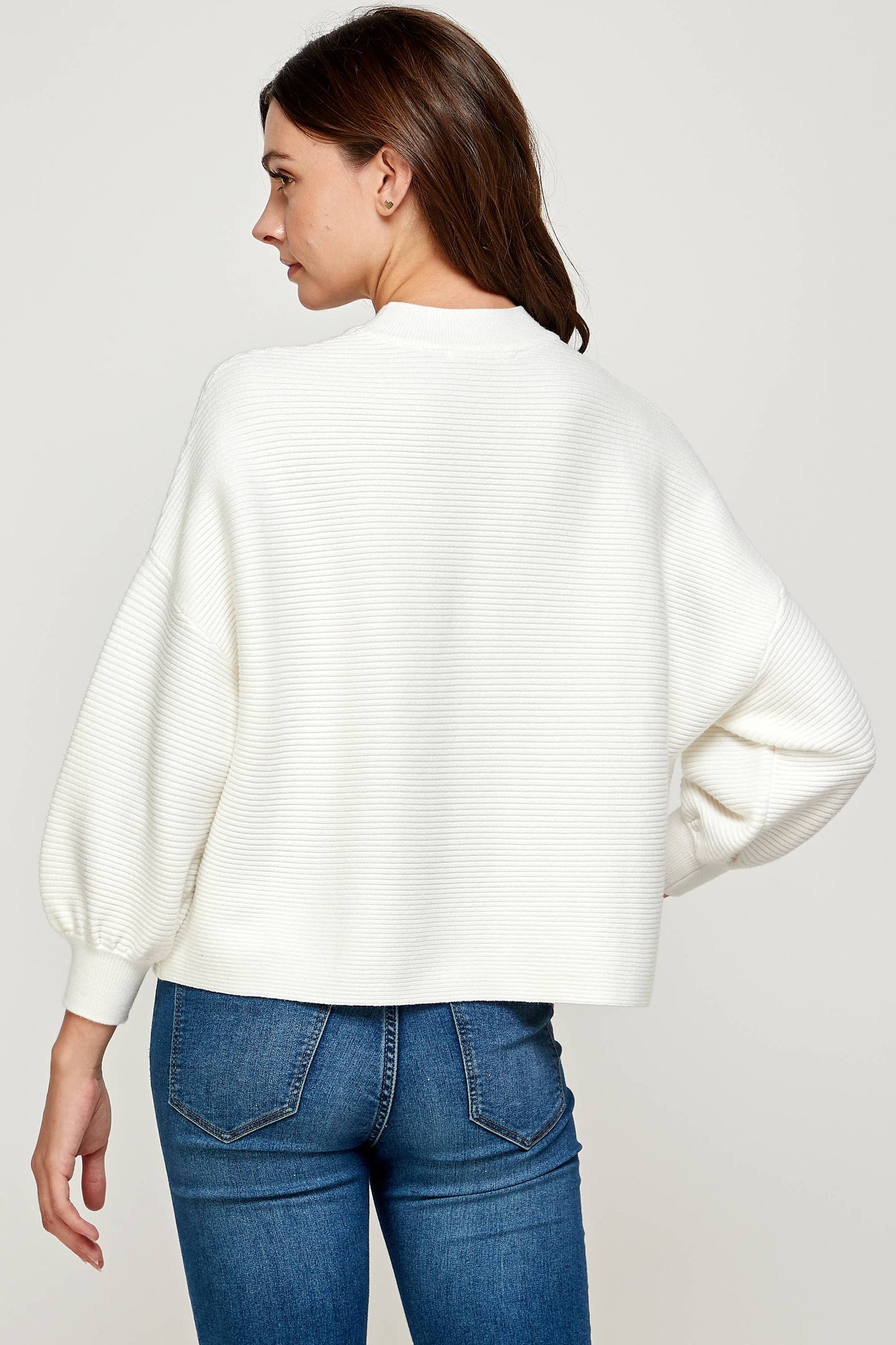 Balloon Sleeve Sweater - Ivory
