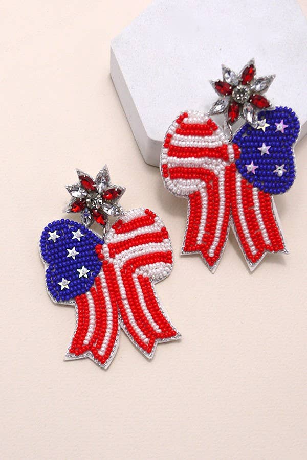 Flag Bow Earrings