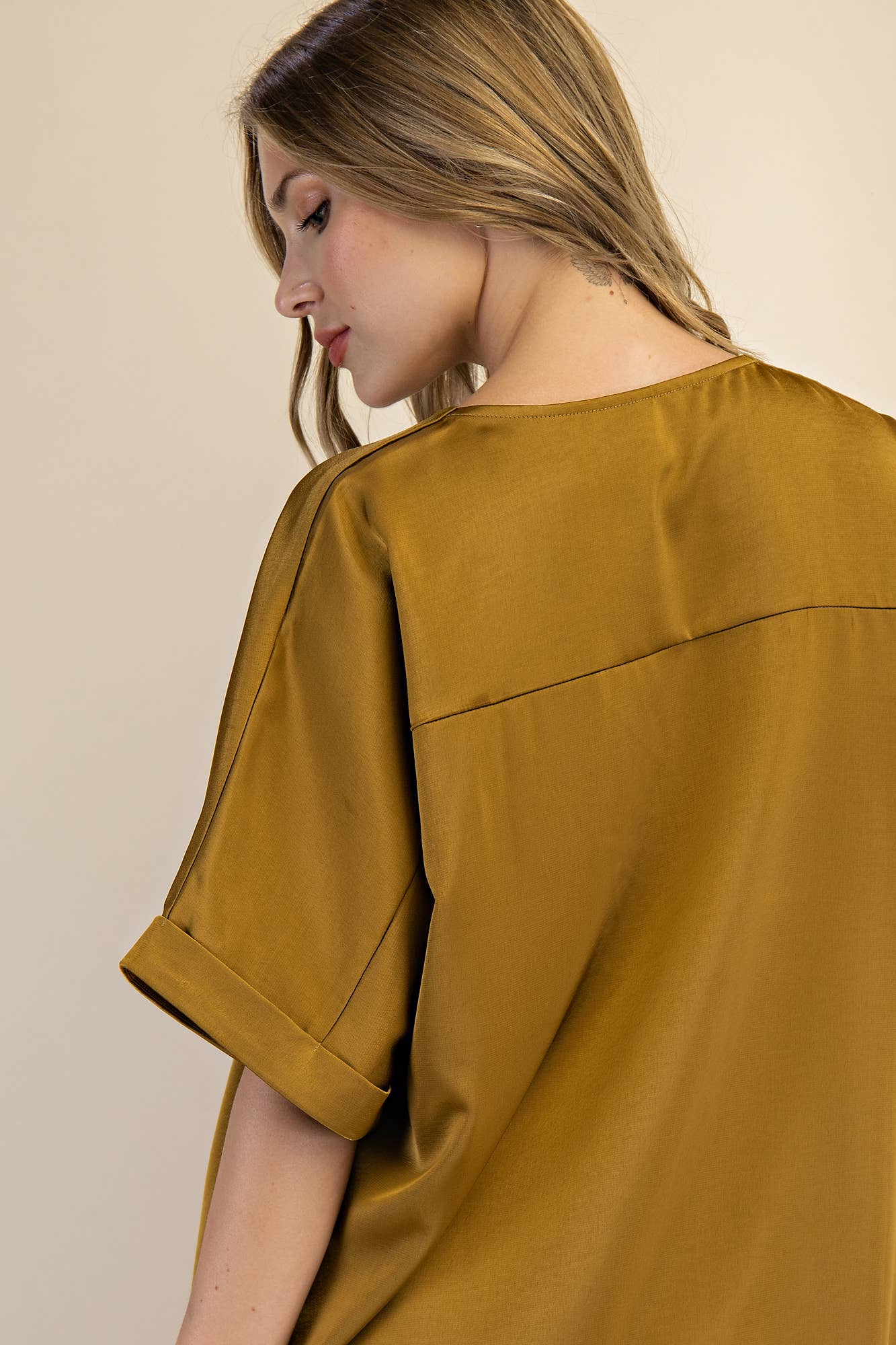 The Erica Hi Lo Blouse - Rust