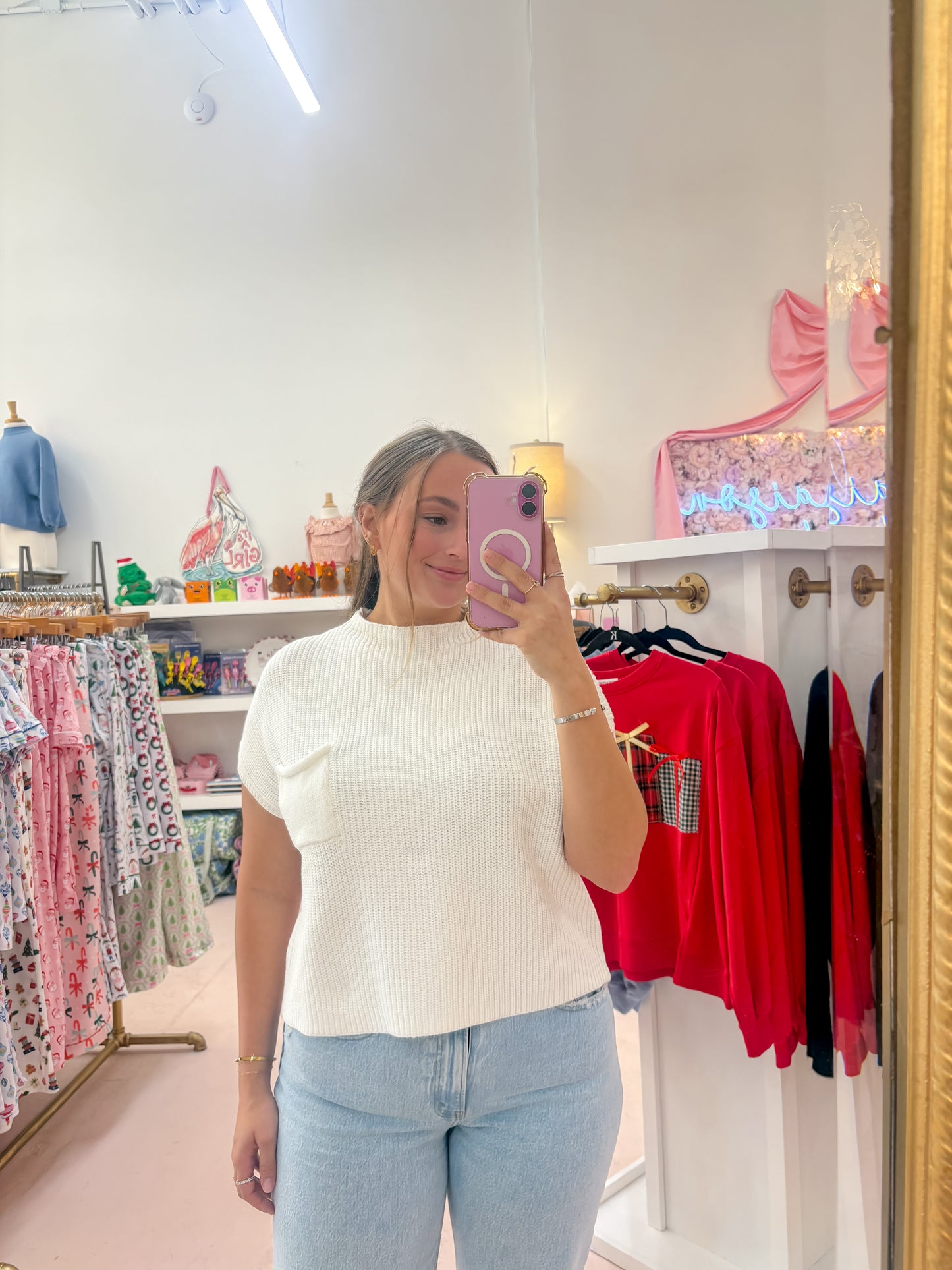 Mock Neck Sweater -Ivory