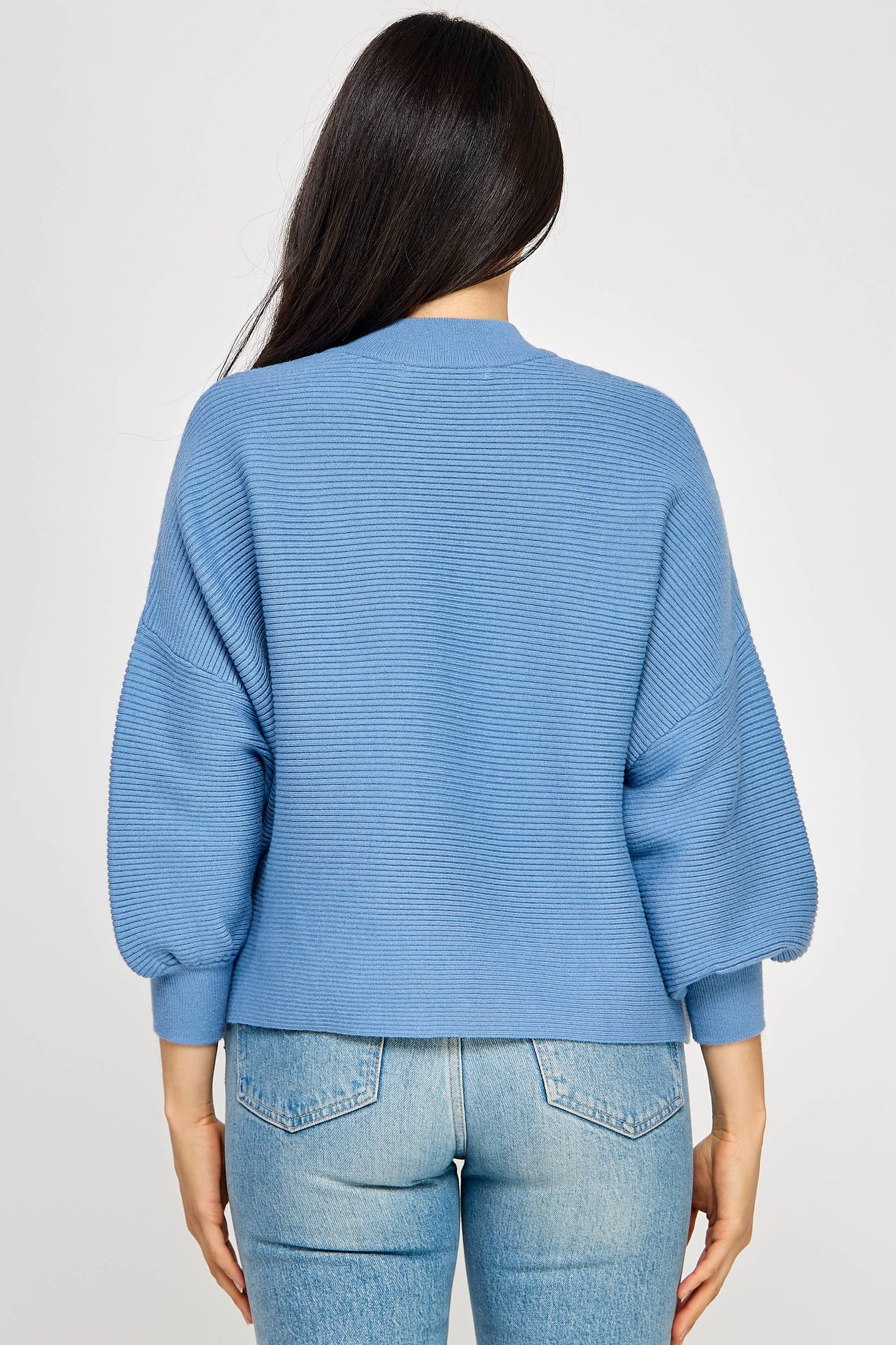 Balloon Sleeve Sweater - Azure