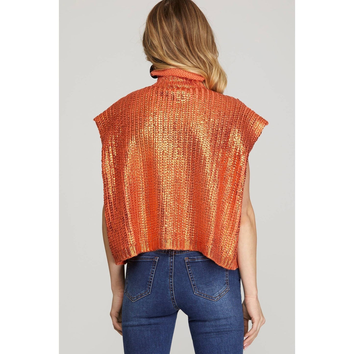 Metallic Sweater - Orange