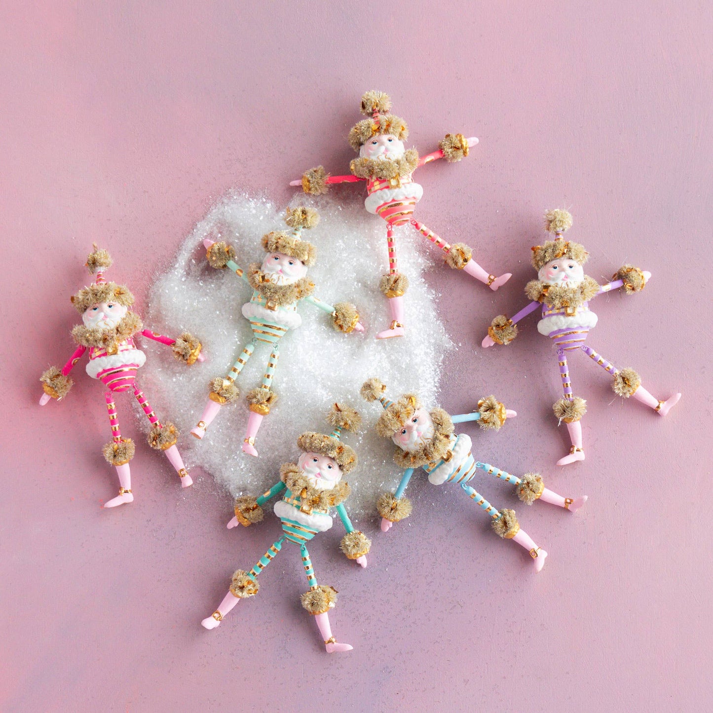 Rainbow Papa Noel Orn, 6.5"