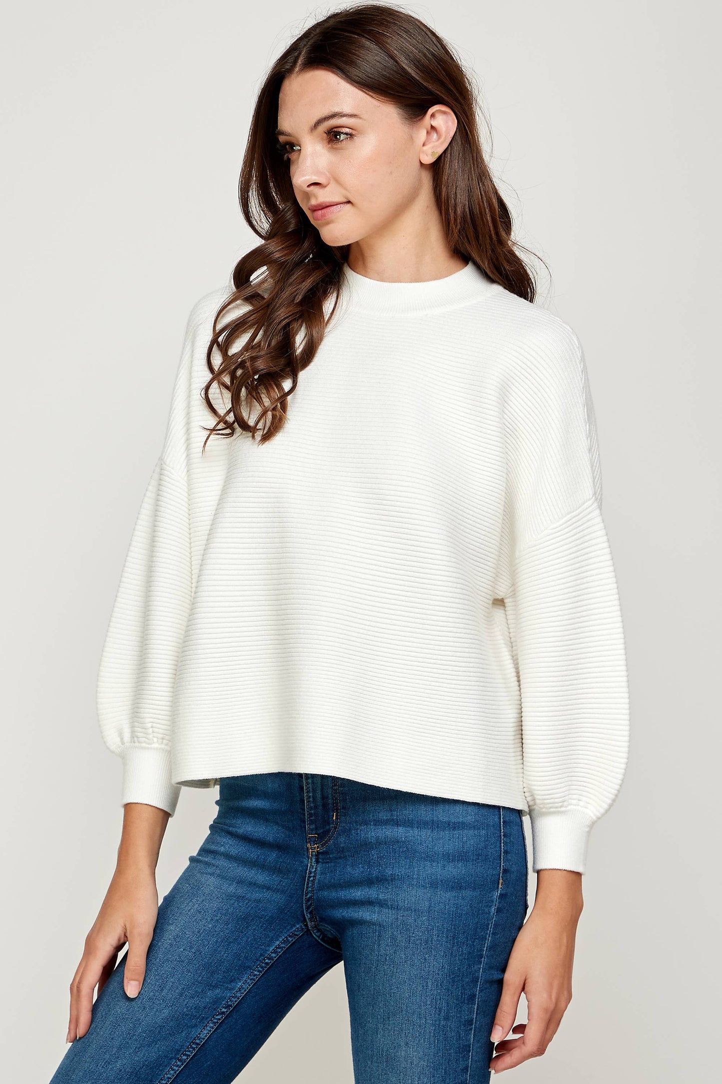 Balloon Sleeve Sweater - Ivory