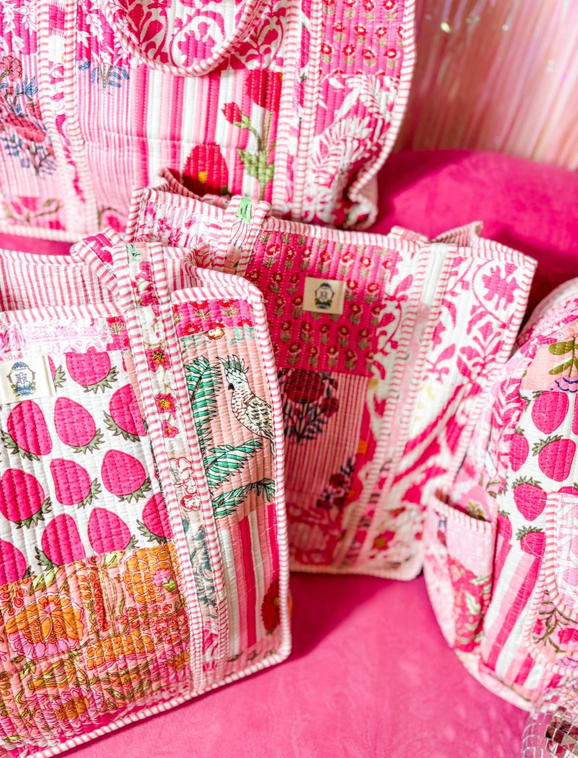 Pink City | Large Quilted Tote Bag