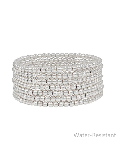 7 Row Bracelet Set - Silver