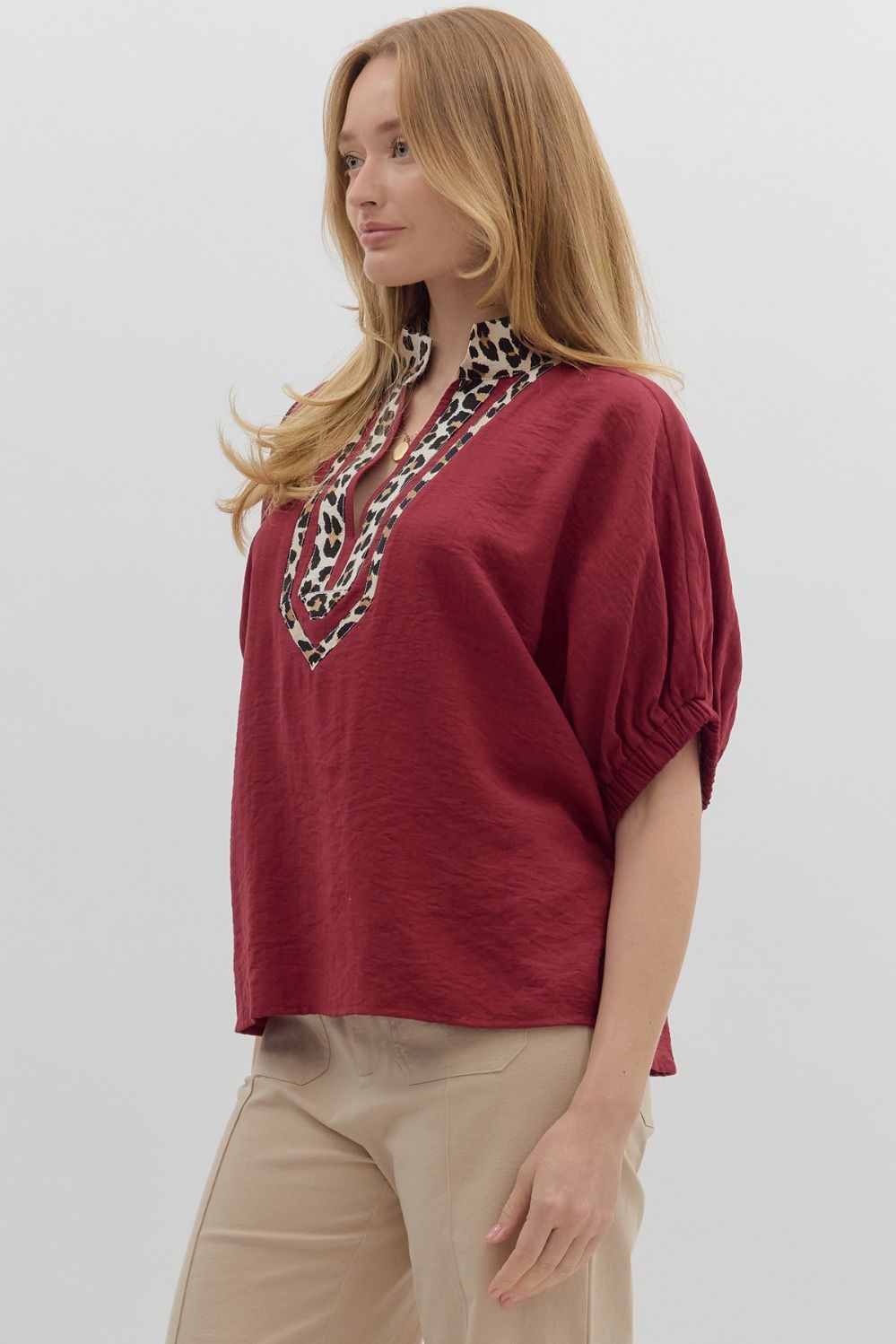 The Liza Top -Garnet