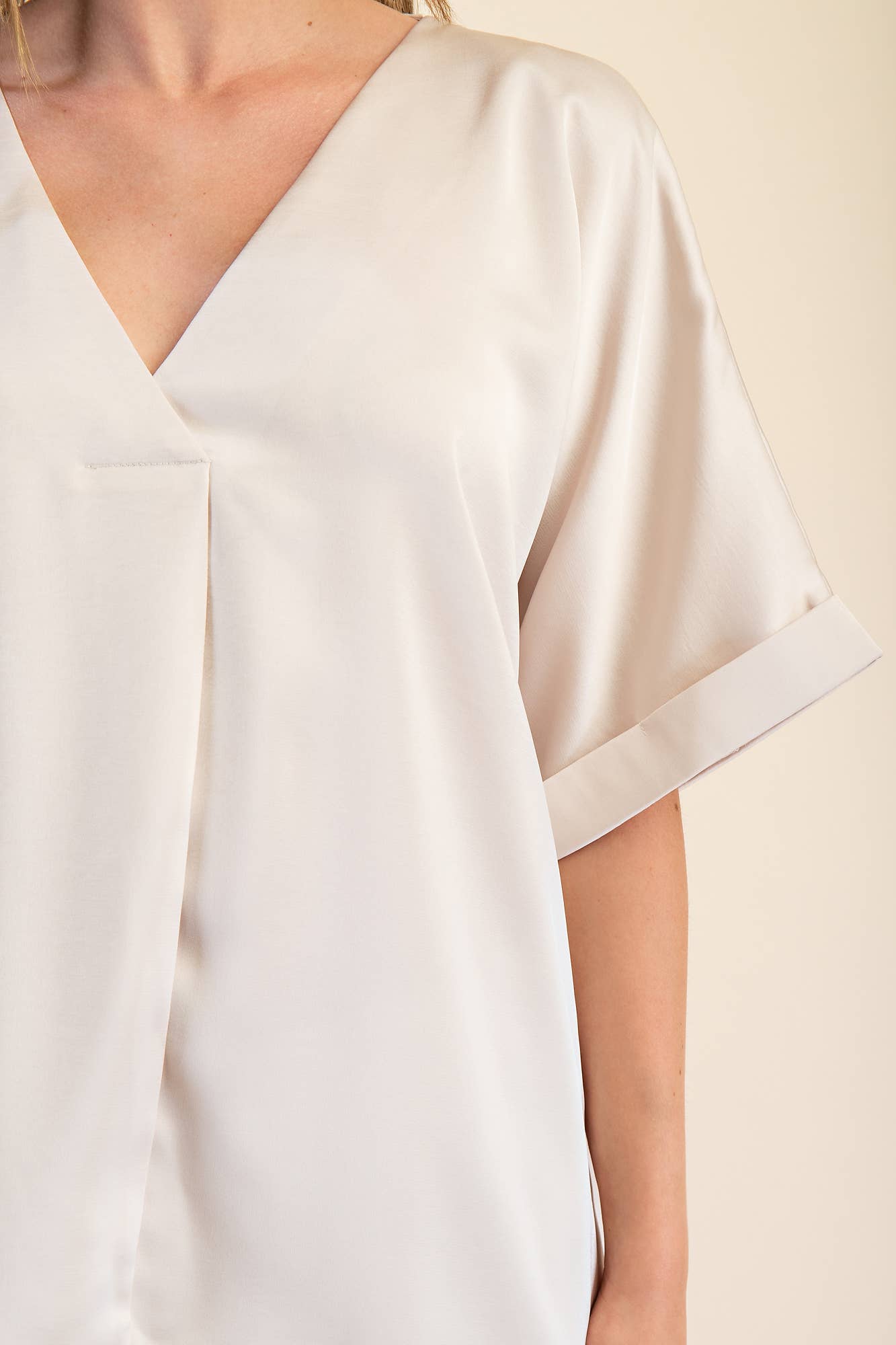 The Erica Hi Lo Blouse - Cream