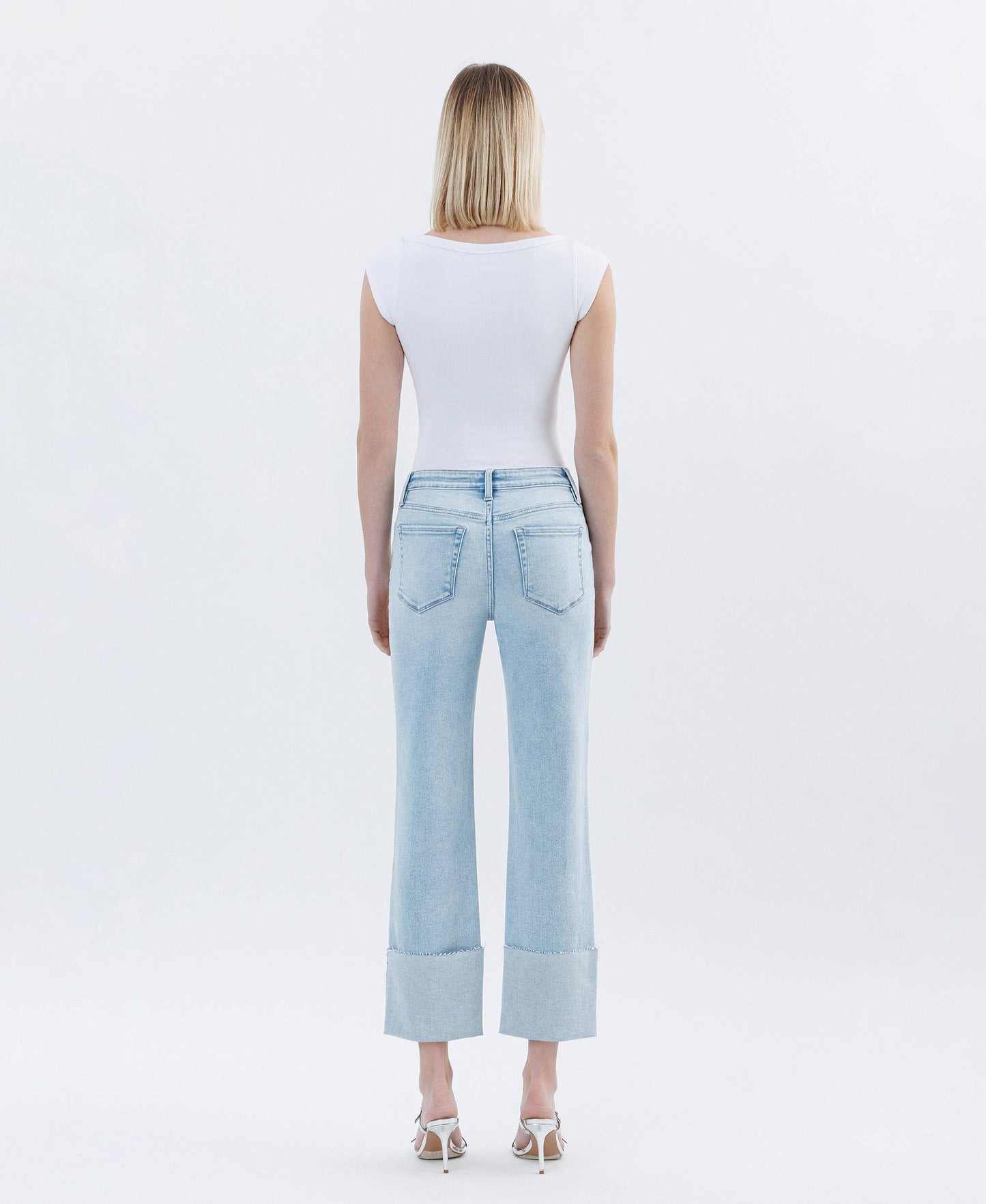 High Rise Cuffed Crop Jeans