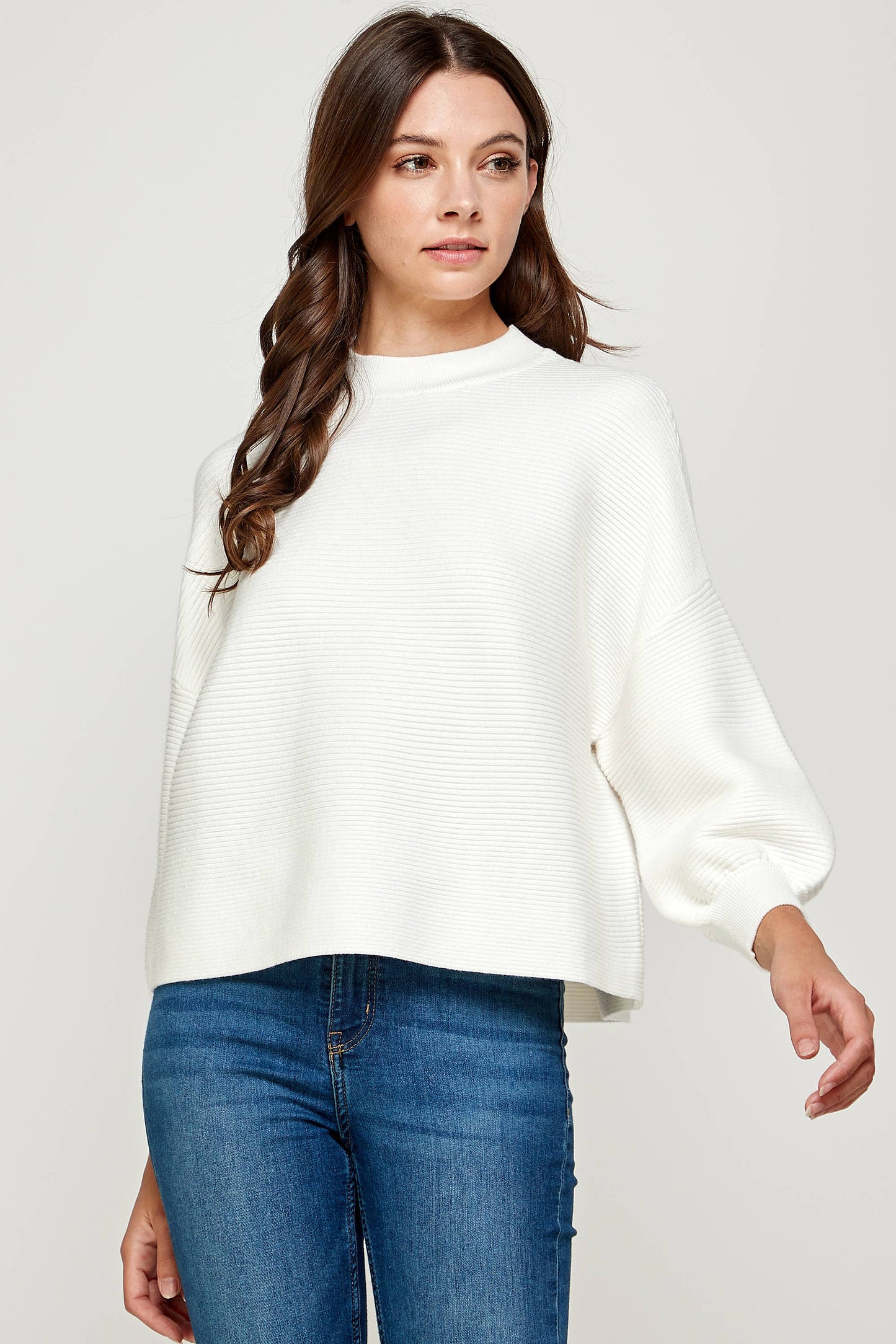 Balloon Sleeve Sweater - Ivory