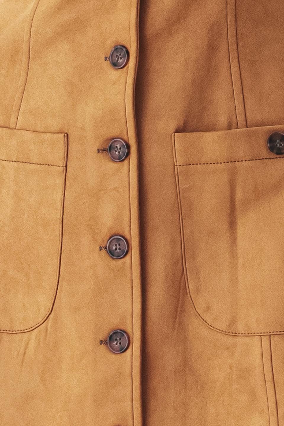 Faux Suede Mini Dress - Caramel