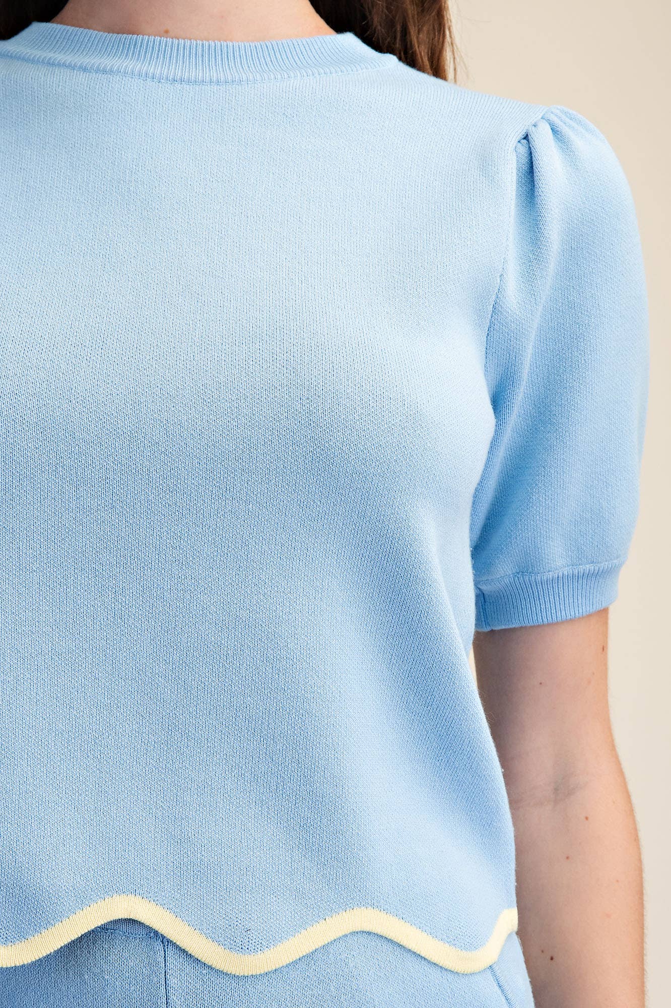 The Scallop Sweater Set - Blue