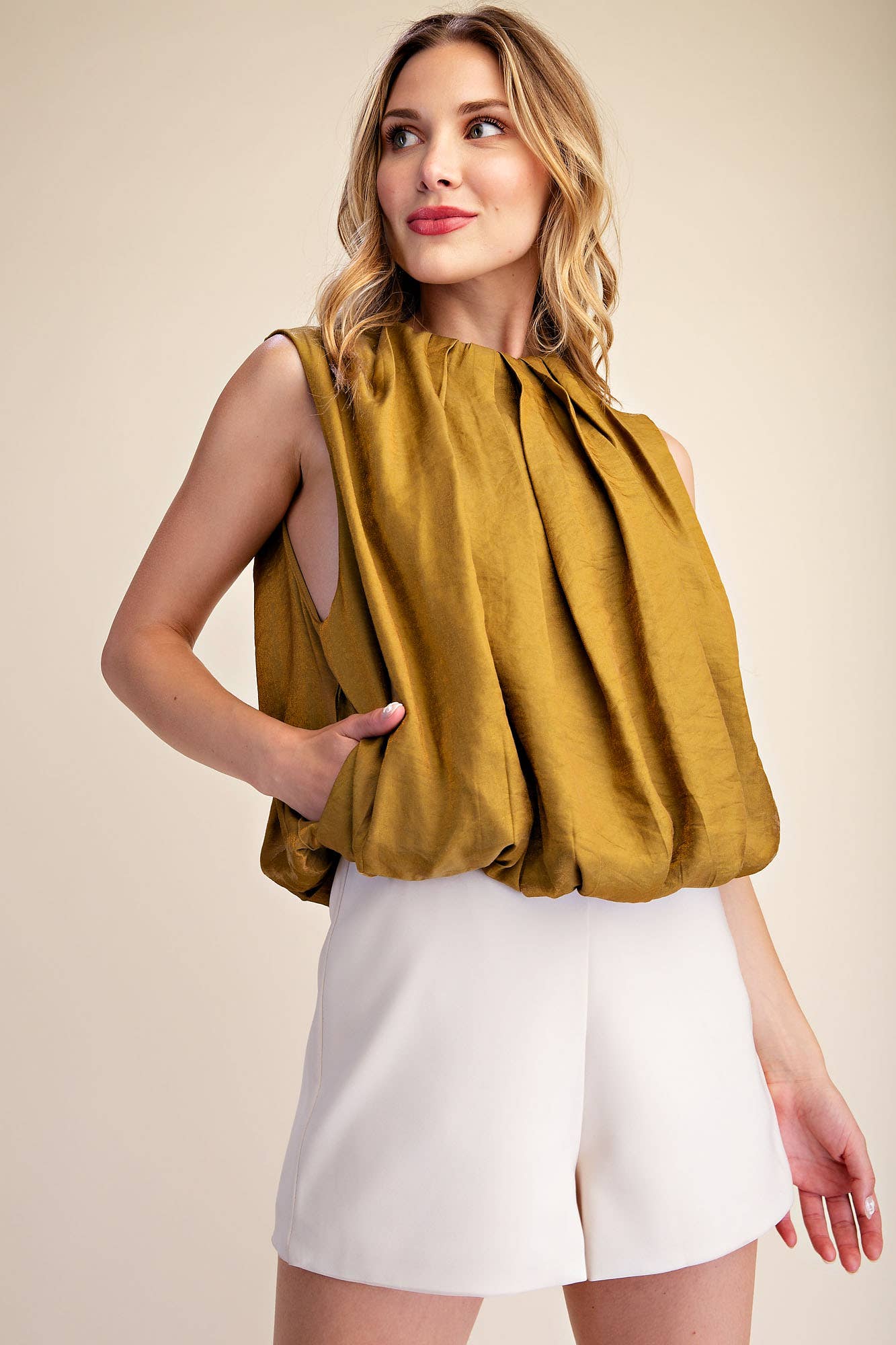 The Becca Balloon Top - Mustard