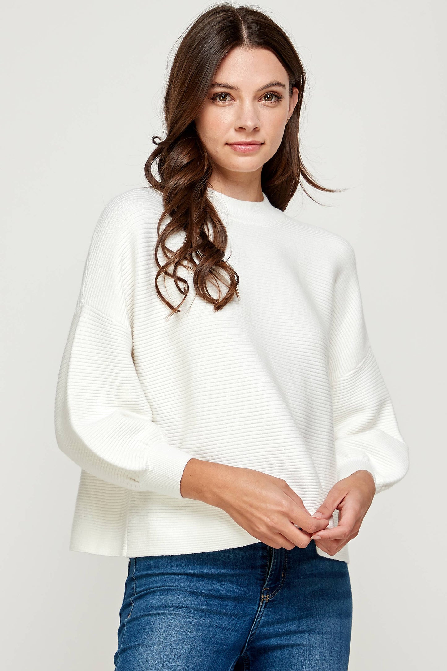 Balloon Sleeve Sweater - Ivory