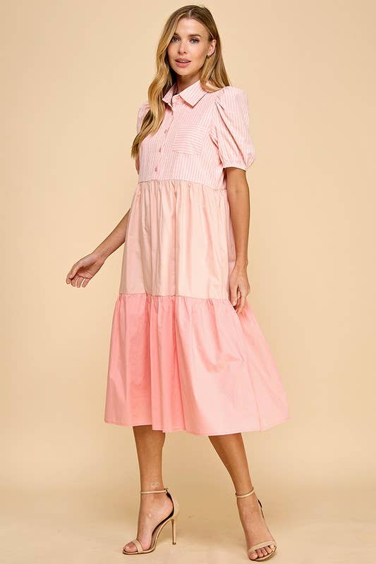 Color blocked Midi Dress