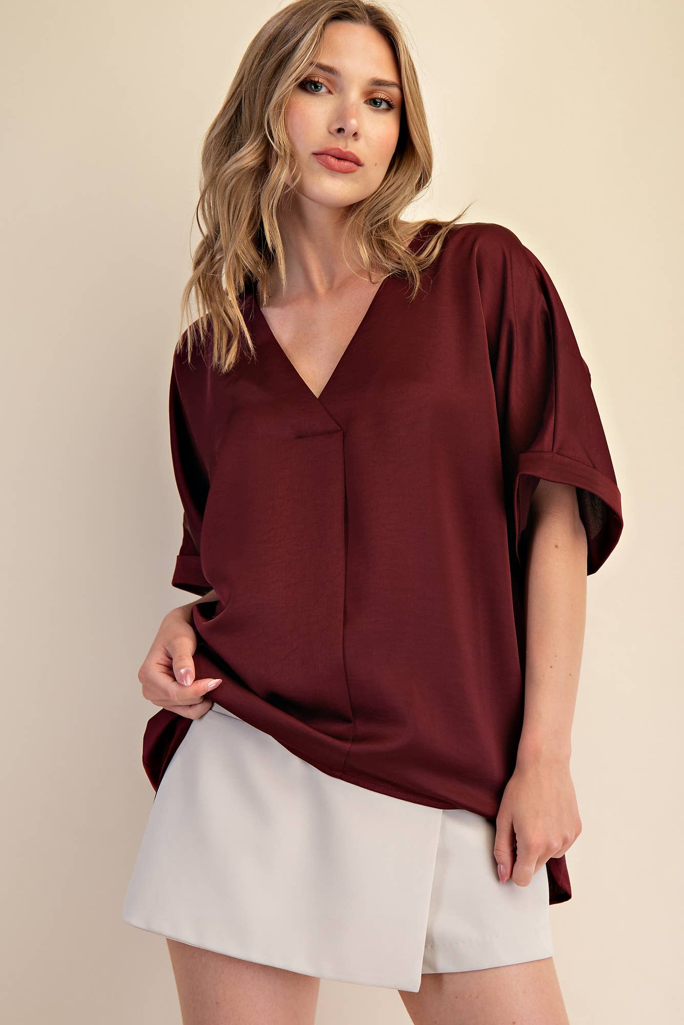 The Erica Hi Lo Blouse - Black