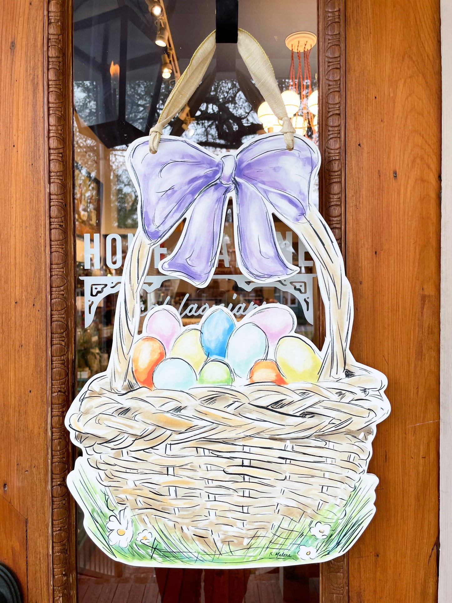 Easter Egg Basket Door Hanger