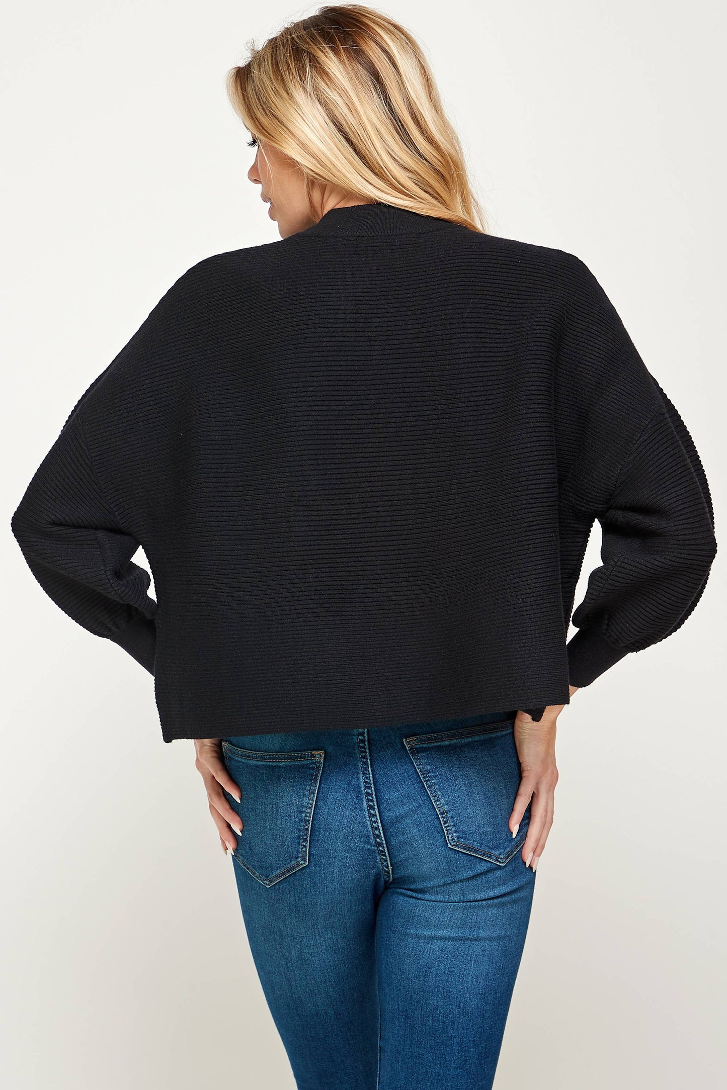 Balloon Sleeve Sweater - Black