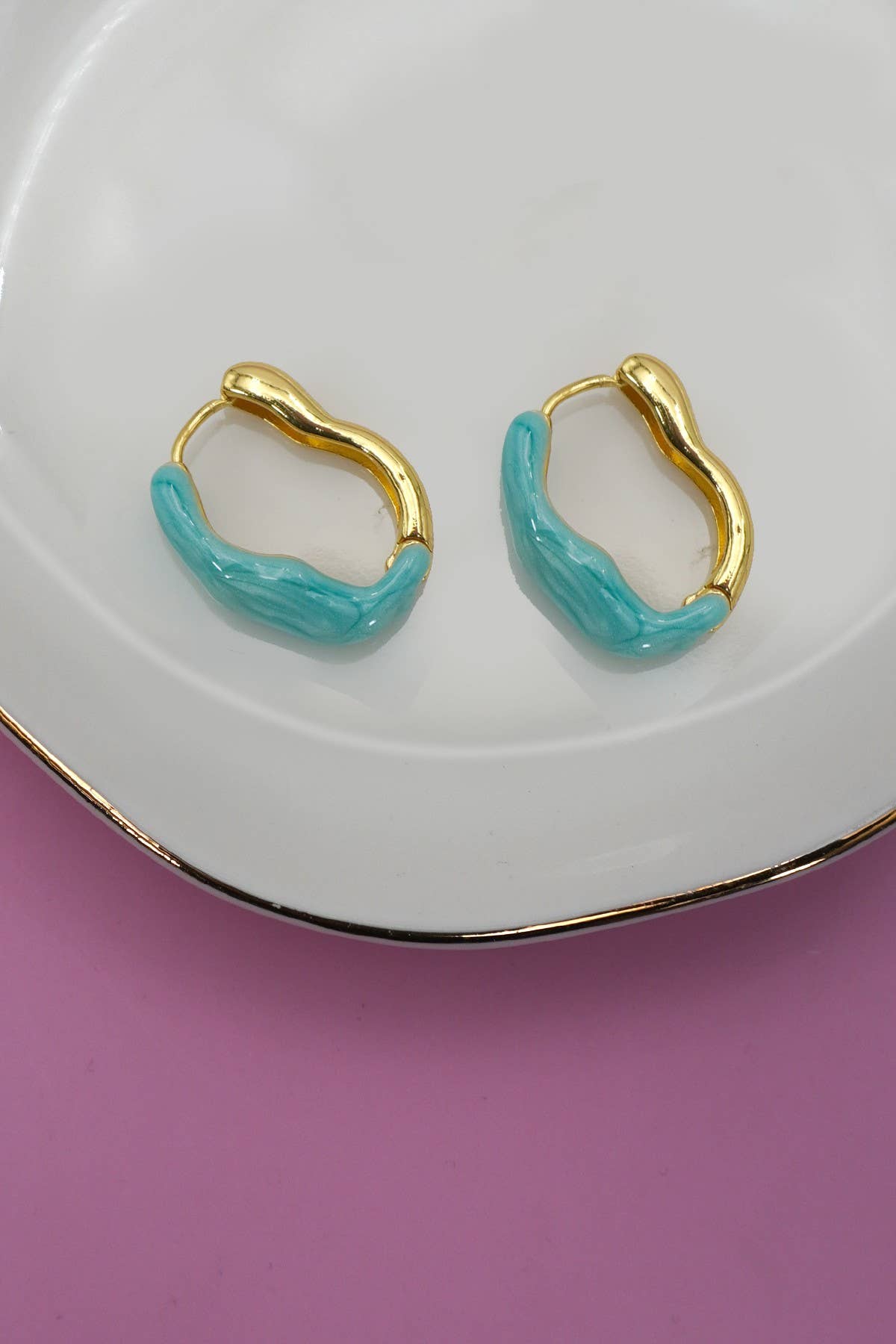 Geo Epoxy Hoops - Blue
