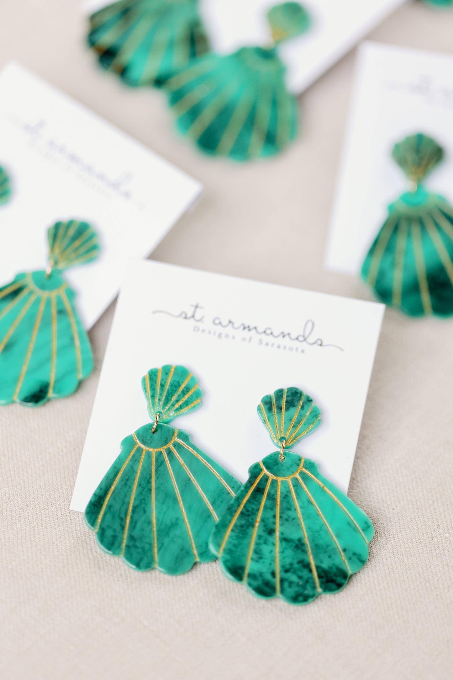 Turquoise Shell Statement Earrings