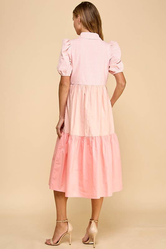 Color blocked Midi Dress
