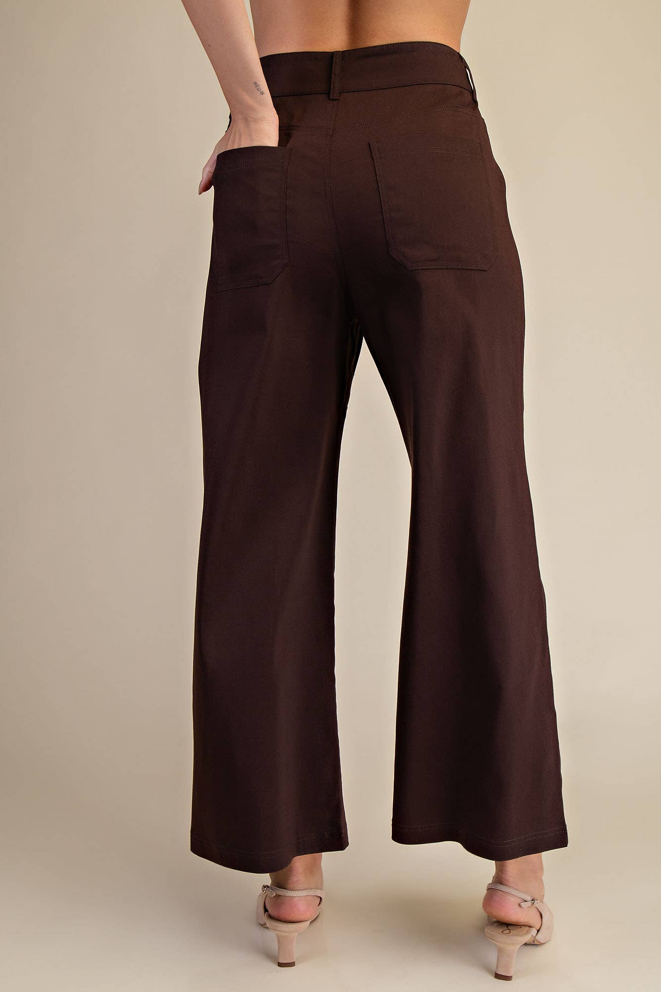 High Waist Pants: Brown
