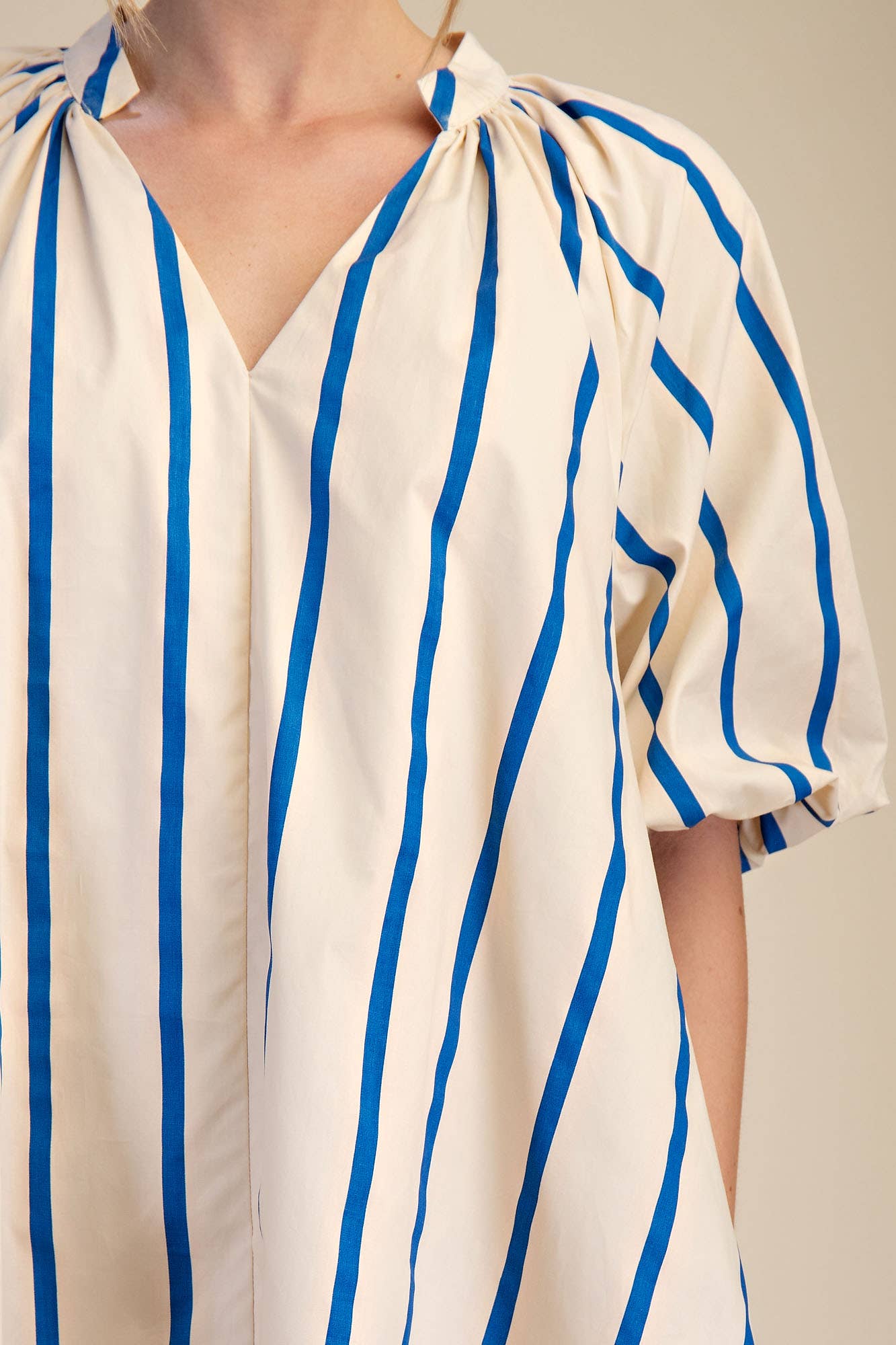 Puff-Sleeve Mini Dress: Royal