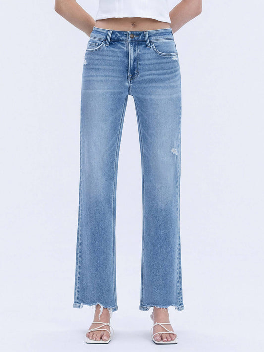 High Rise Slim Wide Jeans