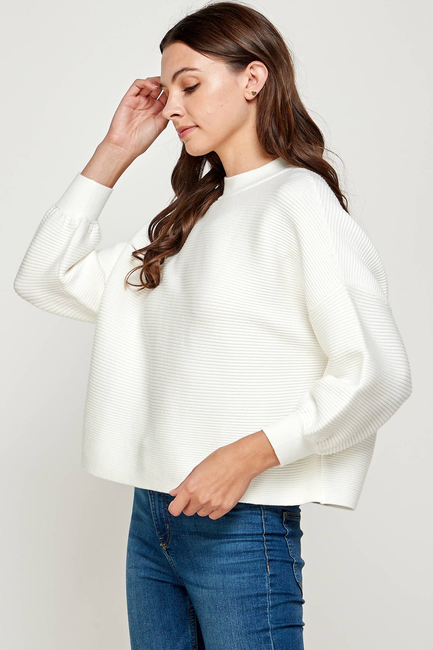 Balloon Sleeve Sweater - Ivory
