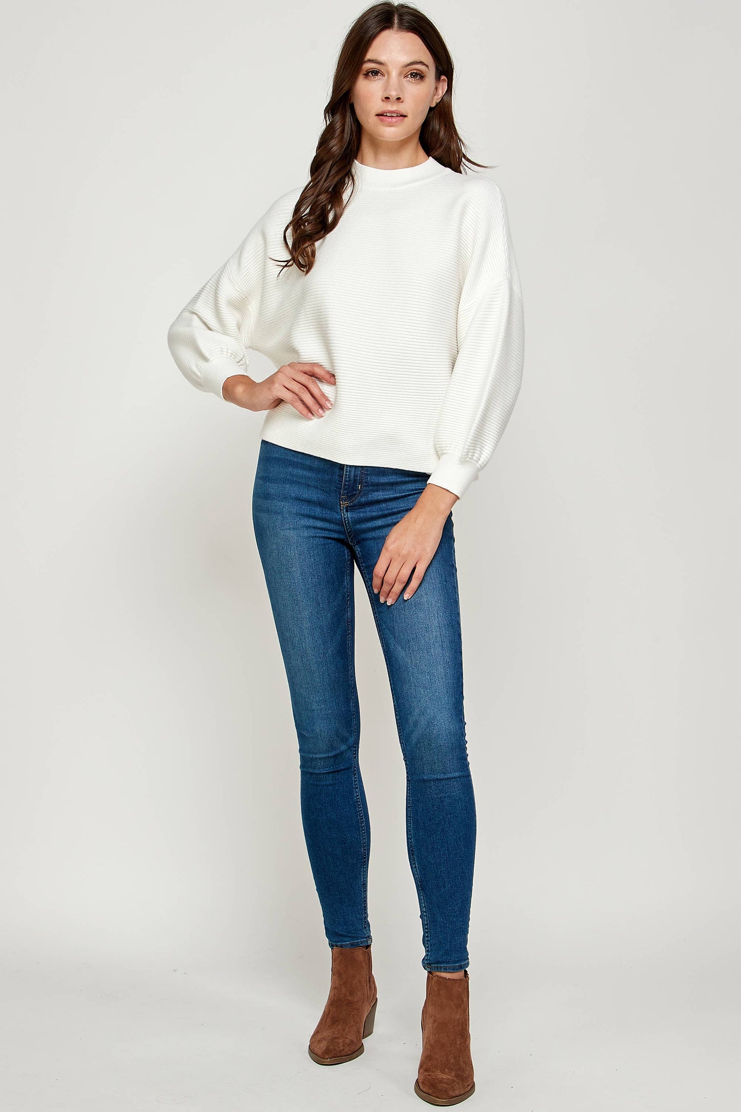 Balloon Sleeve Sweater - Ivory