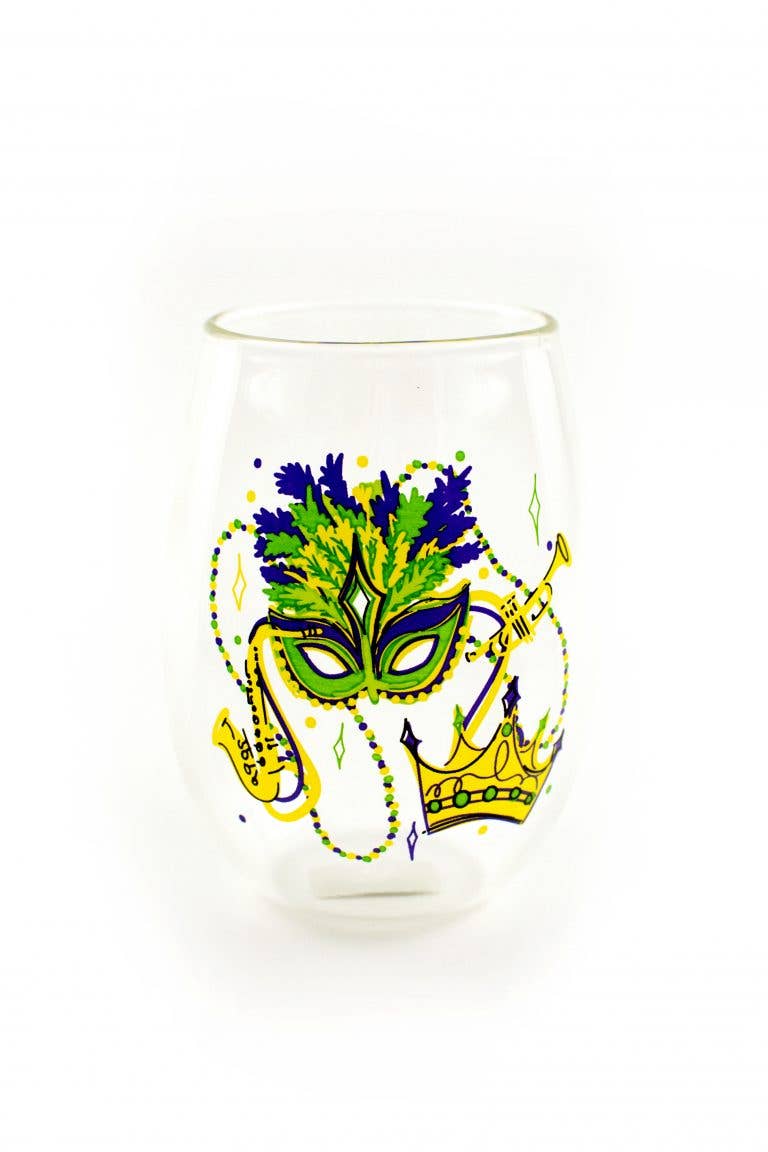 Mardi Gras Mask Glass