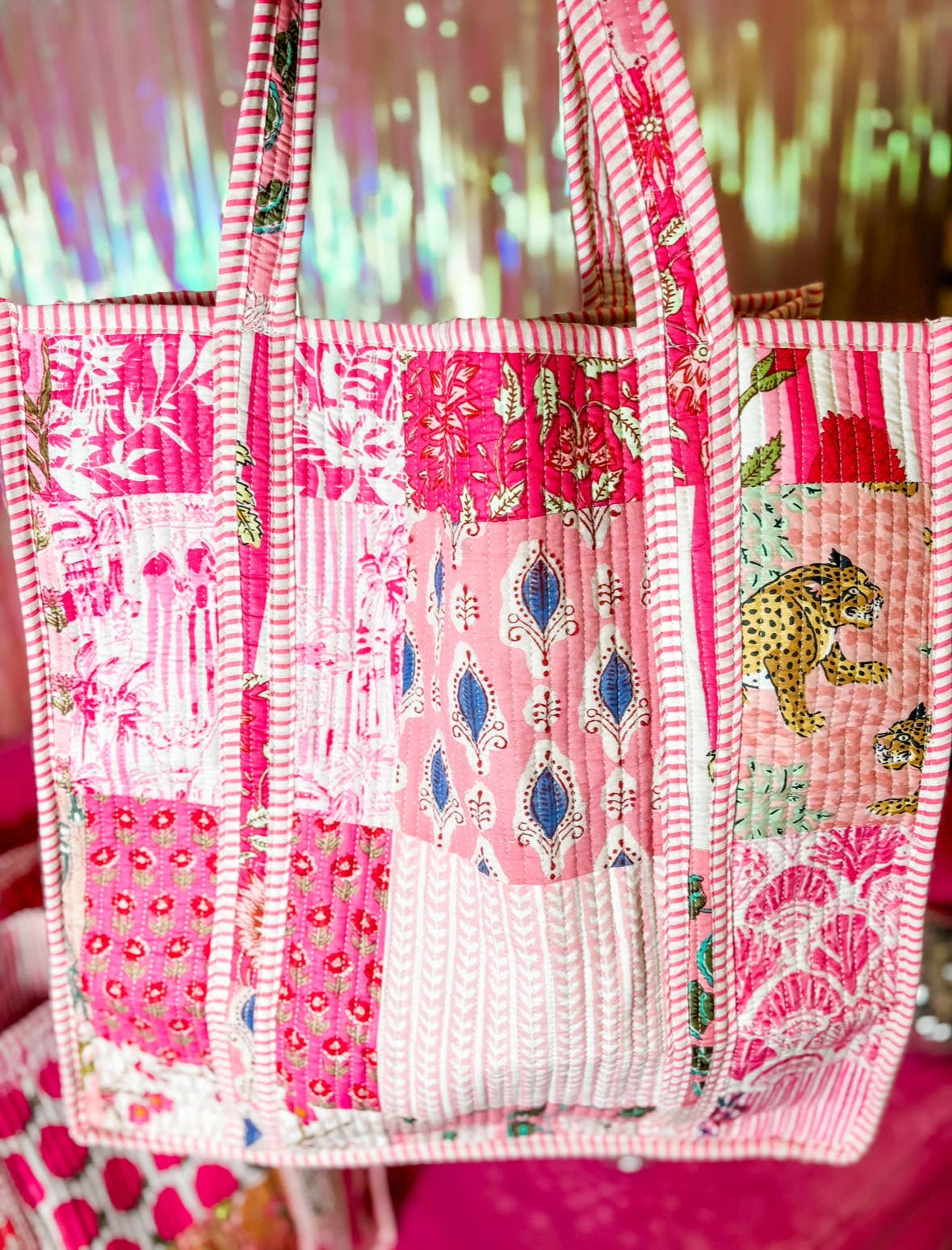 Pink City | Large Quilted Tote Bag