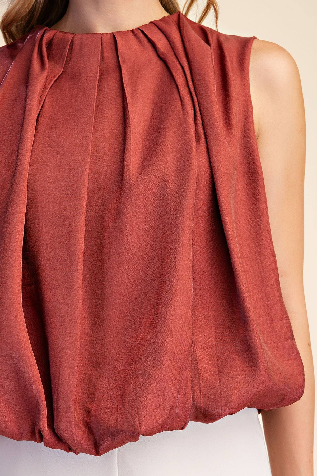 The Becca Balloon Top -  Rust