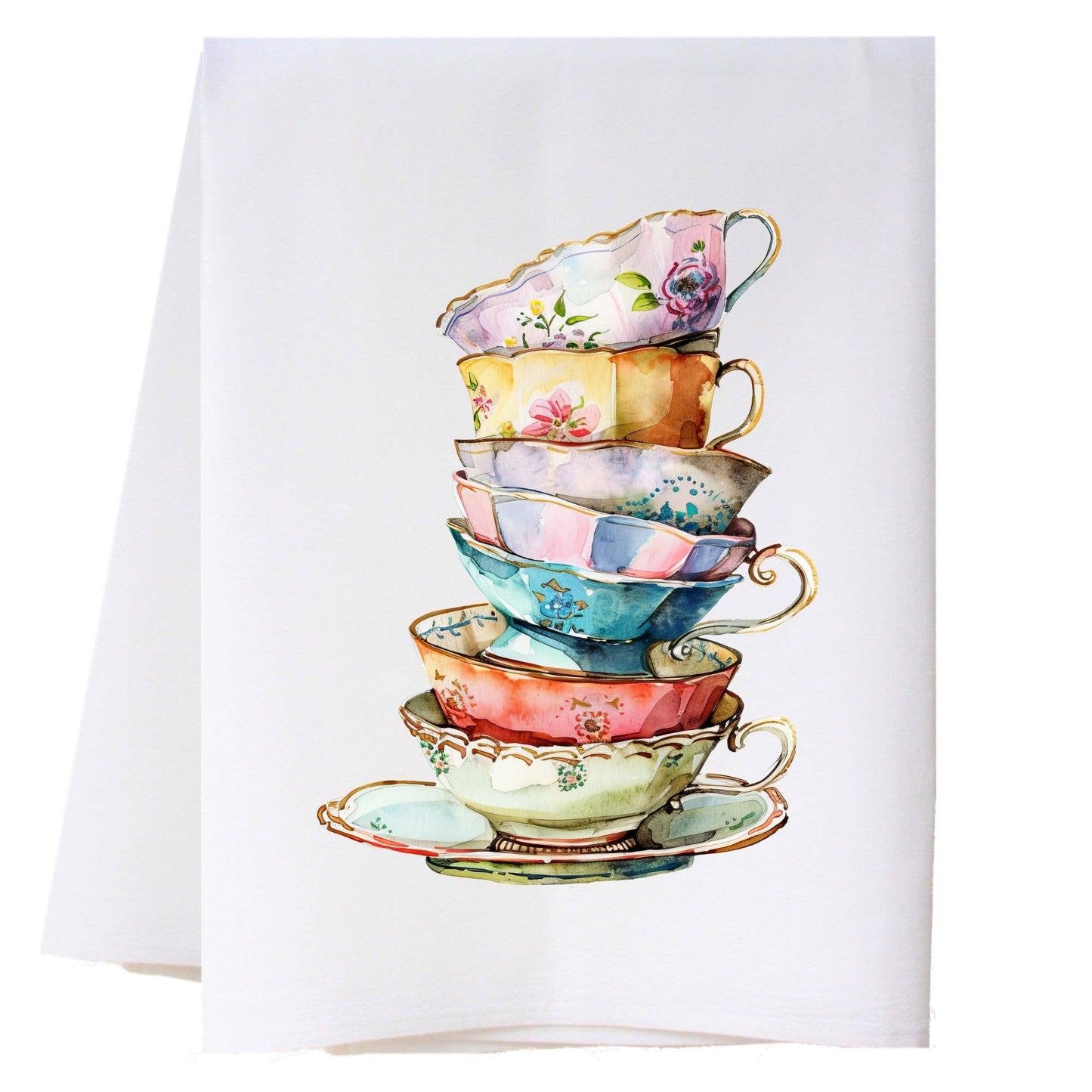 Tea Cup Collection Kitchen Towel