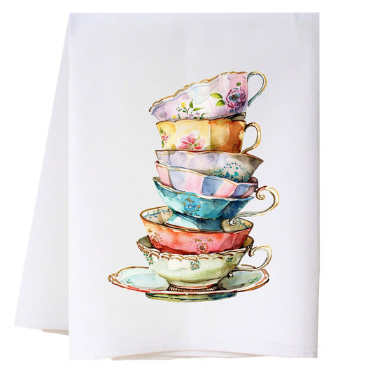 Tea Cup Collection Kitchen Towel