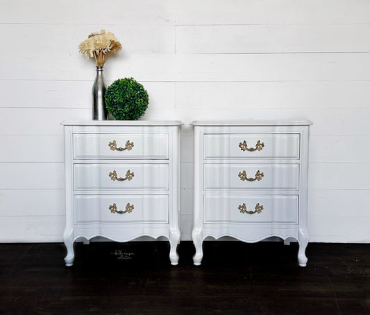 White French Provincial Nightstands - Pair