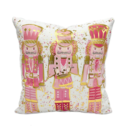 Baby Pink Golden Nutcrackers Pillow