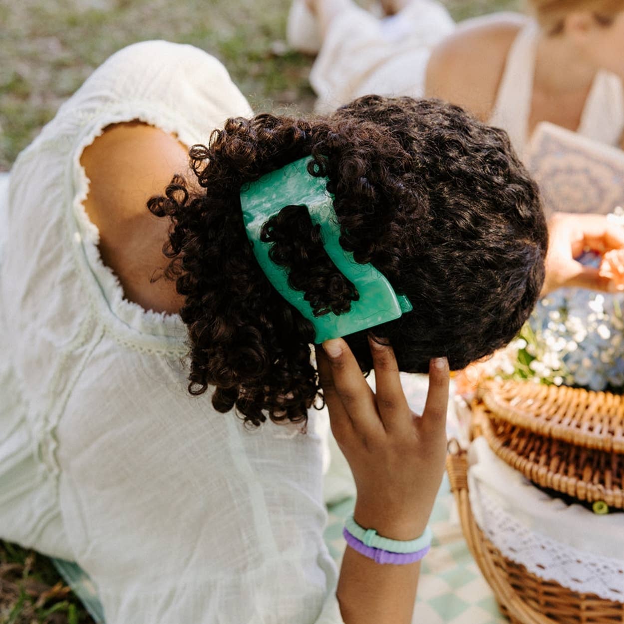 Flat Rectangle Hair Clip | Large | Spring Splash