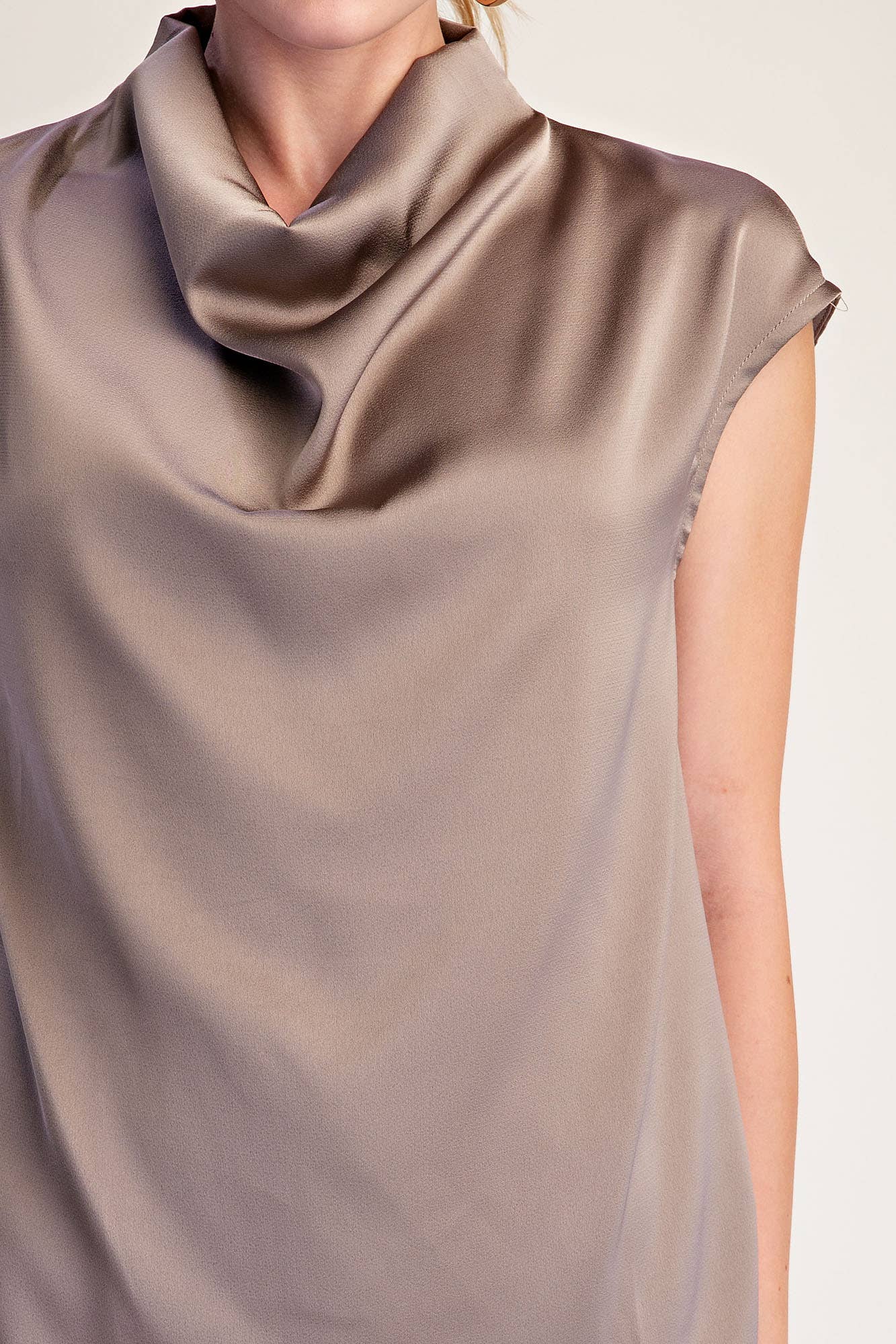 Cowl Neck Top : Mocha