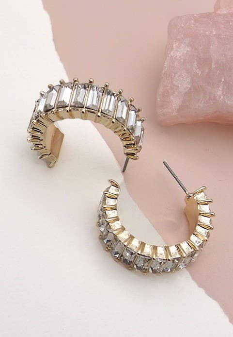 Baguette Hoop Earrings