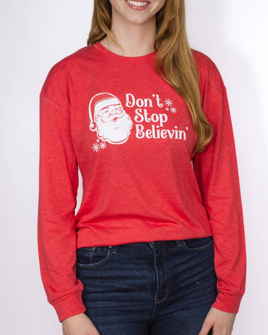 Don't Stop Believin' Long Sleeve Crew Neck T-Shirt