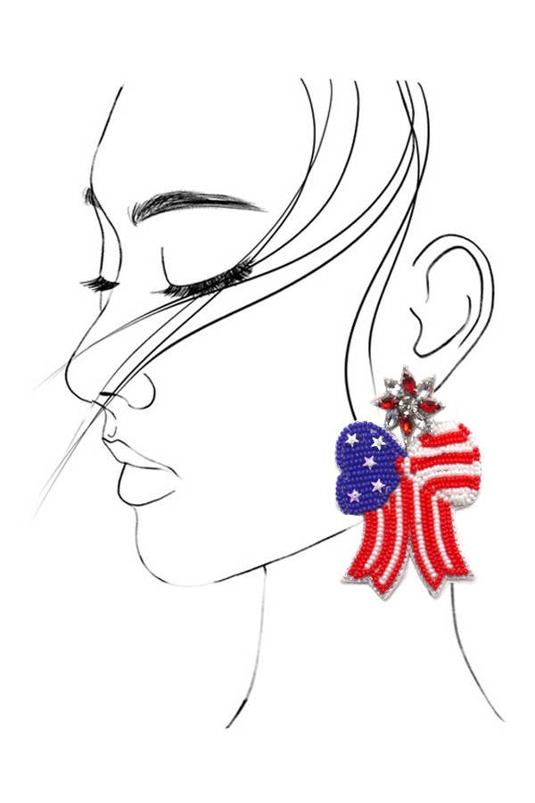 Flag Bow Earrings