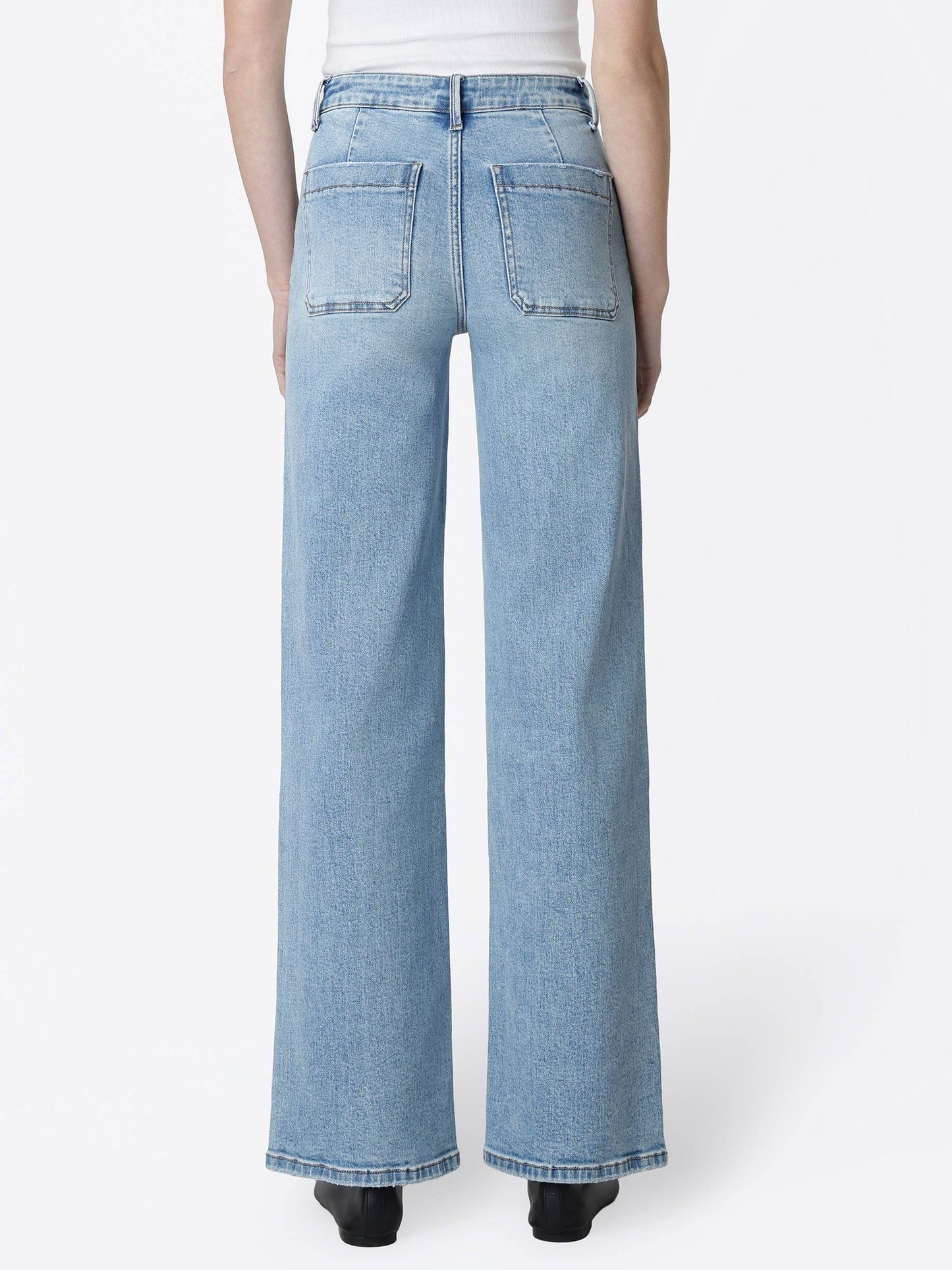High Rise Patch Pocket Jeans