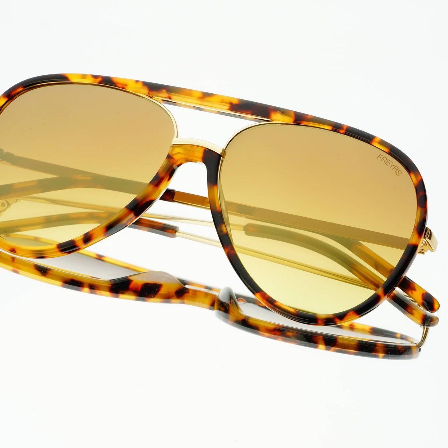 Shay (NEW) Unisex Aviator Sunglasses  : Tortoise / Gold Mirror