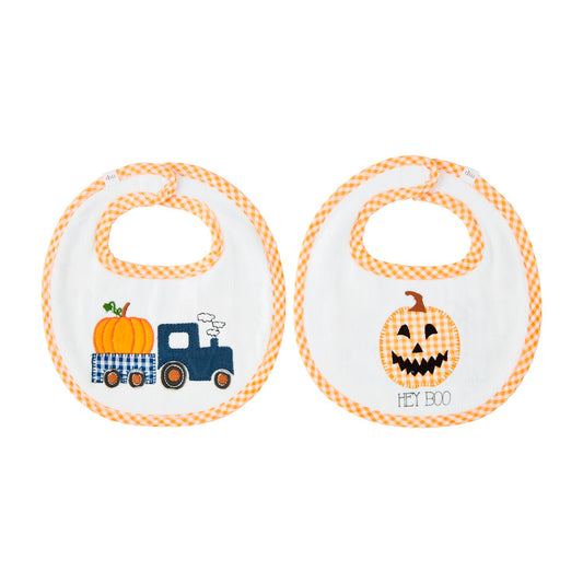 Orange Reversible Pumpkin Bib